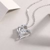925 Sterling Silver Double Heart Pendant Necklace