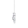 Solitaire Diamond Double Heart Pendant necklace In Sterling silver