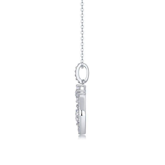 Square Pendant Necklace In Sterling Silver For Women - Image 5