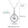 Sterling Silver Solitaire Diamond Square Pendant Necklace