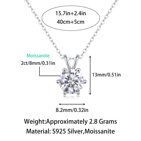 Solitaire Round Classic Diamond Pendant Necklace - Image 3