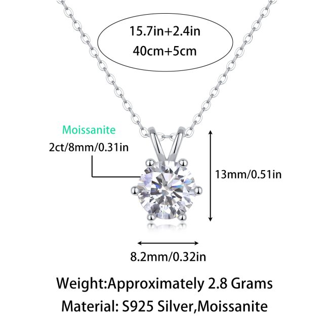 Solitaire Round Classic Diamond Pendant Necklace - Image 3