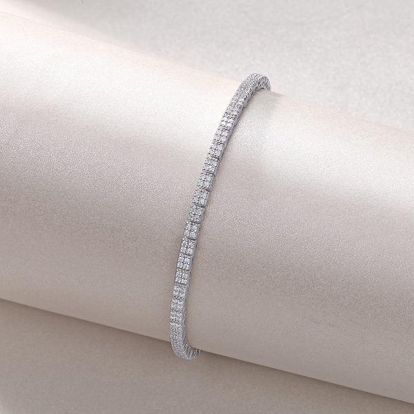 Square Diamond Tennis Bracelet - Image 5