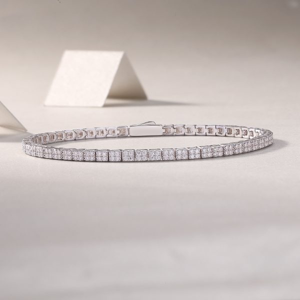 Square Diamond Tennis Bracelet - Image 4