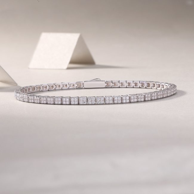 Square Diamond Tennis Bracelet - Image 4