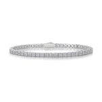 Pulseira de tênis com diamante quadrado