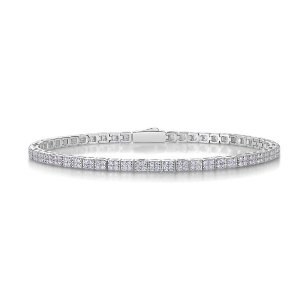 Square Diamond Tennis Bracelet
