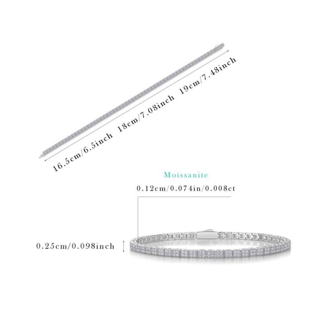 Square Diamond Tennis Bracelet - Image 3
