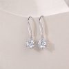 Starburst Diamond Leverback Silver Drop Earrings