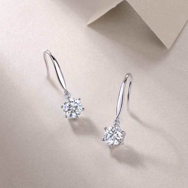 Starburst Diamond Leverback Drop Earrings - Image 4