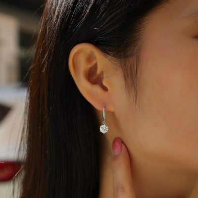 Starburst Diamond Leverback Drop Earrings alternate view