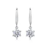 Boucles d'oreilles pendantes à levier en diamant Starburst
