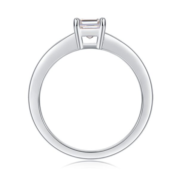 Sterling Silver Clear Emerald Cut Sophia Ring - Image 6