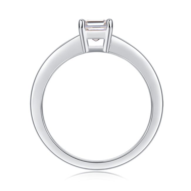 Sterling Silver Clear Emerald Cut Sophia Ring - Image 6
