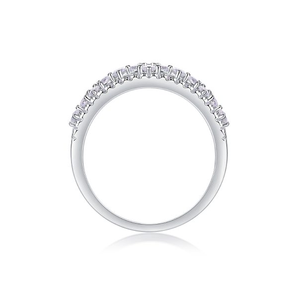 Sterling Silver Diamond Hollow Flower Ring - Image 6