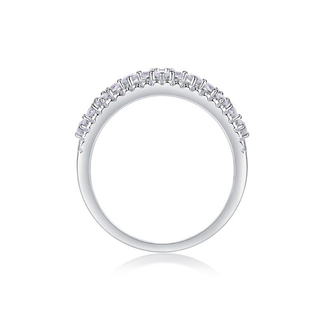 Sterling Silver Diamond Hollow Flower Ring - Image 6