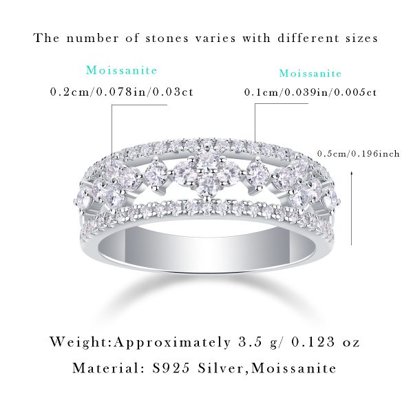 Sterling Silver Diamond Hollow Flower Ring - Image 4