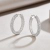 picture of sterling silver hoop earrings diamond