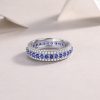925 Sterling Silver Ruby & Diamond Eternity Ring