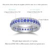 925 Sterling Silver Emerald Diamond Eternity Ring