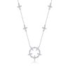 Sterling Silver Flower Halo Pendant Necklace