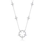 Collar con colgante halo de plata de ley 925