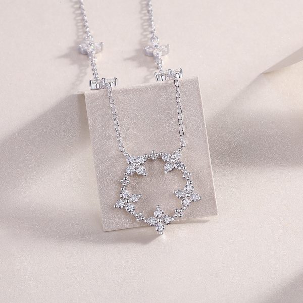 925 Sterling Silver Halo Pendant Necklace - Image 3