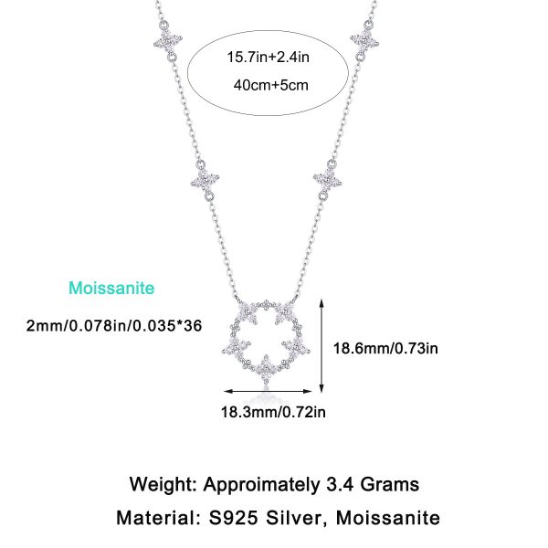 925 Sterling Silver Halo Pendant Necklace - Image 5