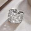 Sterling Silver Four Row Diamond Band For Women