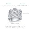 Four Row Diamond Ring In Sterling Silver For Women