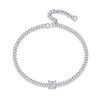 Sterling Silver Mariner Link Chain Diamond Bracelet