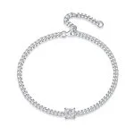 Diamant-Armband aus Sterlingsilber mit kubanischem Gliederarmband für Damen