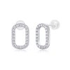 Sterling Silver Modern Moissanite Earrings