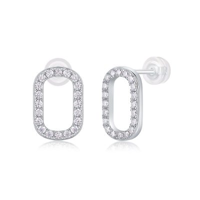 Sterling Silver Modern Moissanite Earrings