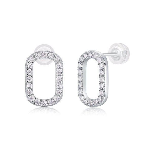 Sterling Silver Modern Moissanite Earrings