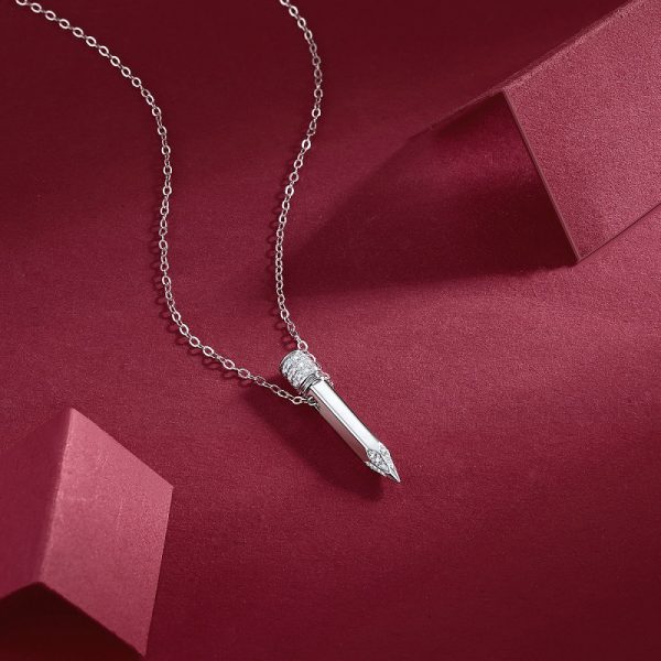 925 Sterling Silver Bullet Pendant Necklace - Image 3