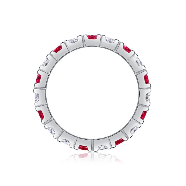 Sterling Silver Sapphire Diamond Eternity Ring - Image 6