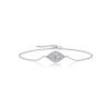 Sterling Silver White Diamond Eye Bolo Bracelet