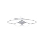 Sterling Silver White Diamond Eye Bolo Bracelet