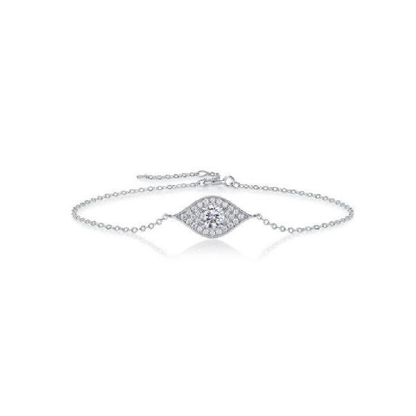 Sterling Silver White Diamond Eye Bolo Bracelet