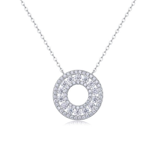 Sterling Silver Diamond Circle Pendant