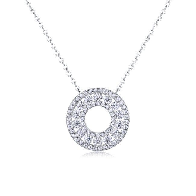Sterling Silver Diamond Circle Pendant