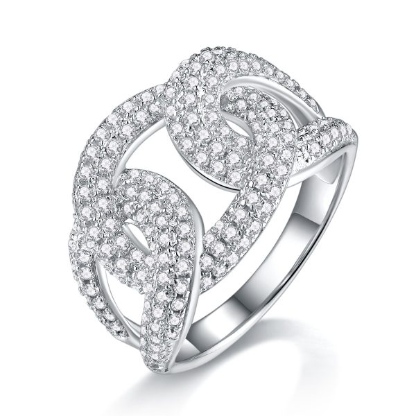Three Loop Interlocking Ring in Sterling Silver