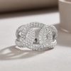 Three Loop 925 Sterling Silver Interlocking Ring For Women