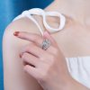 925 Sterling Silver Three Loop Interlocking Ring For Women