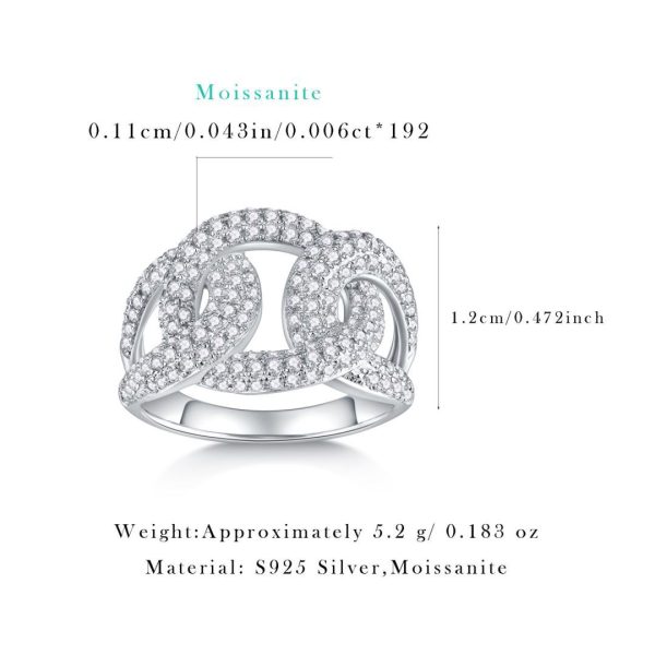 Three Loop Interlocking Ring in Sterling Silver - Image 6