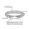 Three Row Diamond Half Eternity Ring In Sterling Silver