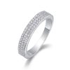 women's three row diamond Band Ring
