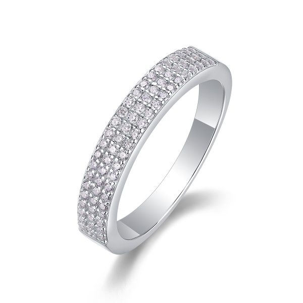women's three row diamond Band Ring