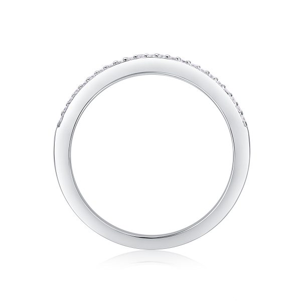 Silver Three Row Diamond Band For Women - Image 6